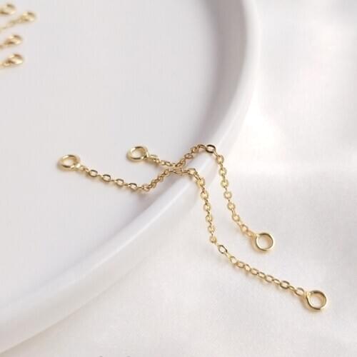 Plated True Gold Tail Extension Chain With Rings Tassel DIY Jewelry Making Accessories Fittings Jewellery Findings
