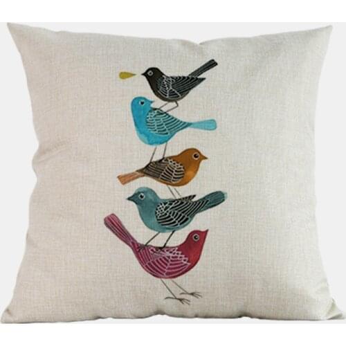 Colorful Painting Birds Flower Pattern Throw Pillows Chinese Style Design Animal Peacock Home Decorative Sofa Cushion Pillowcase