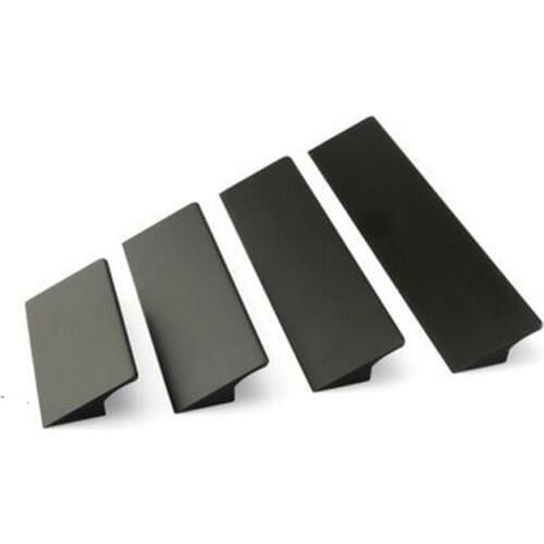 Length 155mm 260mm Modern minimalist fashion invisible kitchen cabinet door handles black drawer pulls