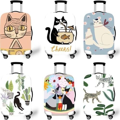 Elastic Luggage Protective Cover Case For Suitcase Protective Cover Trolley Cases Covers 3D Travel Accessories Cat Pattern T0120