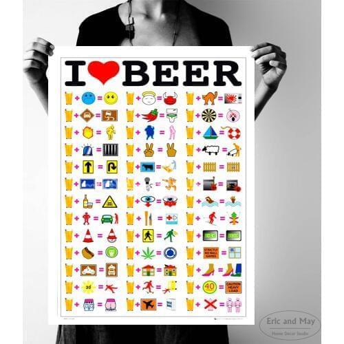 I Love Beer Chart Canvas Art Print Painting Poster Wall Pictures For Living Room Home Decoration Bedroom Decor No Frame