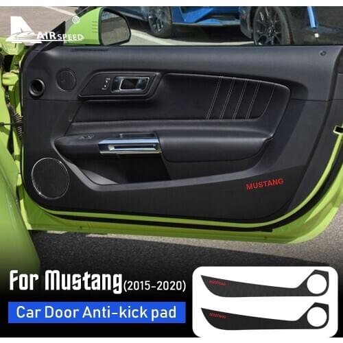 Leather Carbon Texture for Ford Mustang 2015 2016 2017 2018 2019 2020 Accessories Car Door Anti-kick Pad Protection Film Sticker