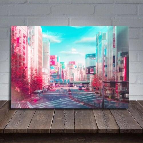 Modular Canvas City HD Prints Pictures Wall Art Tokyo Painting Anime Home Decor Early Morning Posters For Living Room Framework