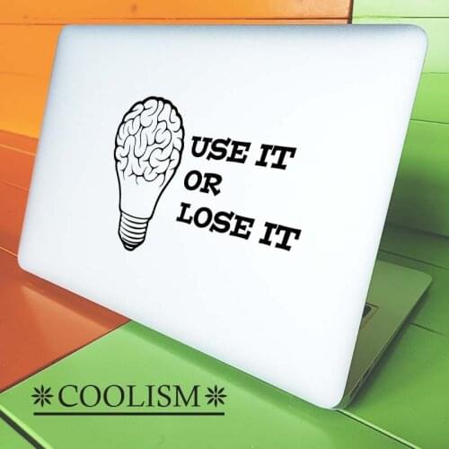 Brain Bulb Funny Humor Quote Laptop Sticker for Macbook Air Pro 16" Retina 11 12 13 15.6 Inch Mac Book Skin Vinyl Notebook Decal