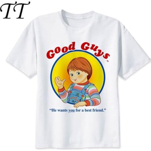 Chucky T Shirt men Summer fashion High Quality t-shirt casual white print O-Neck print male men top tees M8088