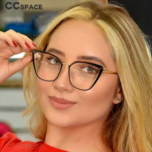 48104 Cat Eye Retro Anti Blue Light Metal Glasses Frames Men Women Optical Fashion Computer Glasses