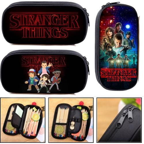 Stranger things pencil bag woman Cosmetic Cases boys girls stationary bag kids pencil box school supplies