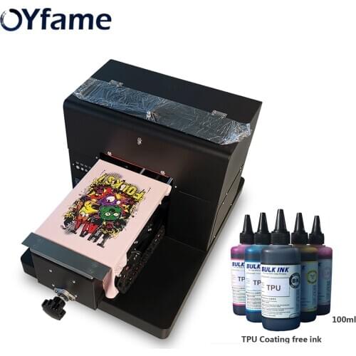 OYfame A4 Flatbed Printer A4 DTG Printer for t shirt fabric cotton clothes Flatbed Printing Machine With Ink