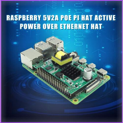 Raspberry Pi PoE HAT 5V2A Active Power Over Ethernet HAT with Heatsink for Raspberry Pi 4 Model B/3B