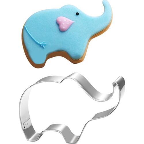 Elephant Cookie Cutter Stainless Steel Biscuit Cut Mold Baking Fruit Cut Cake Mold Embossing Printing Die