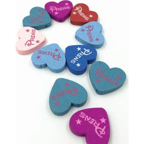 DIY 80pcs Wooden Heart Shape Wood Beads DIY Necklace Make Accessories 23mm