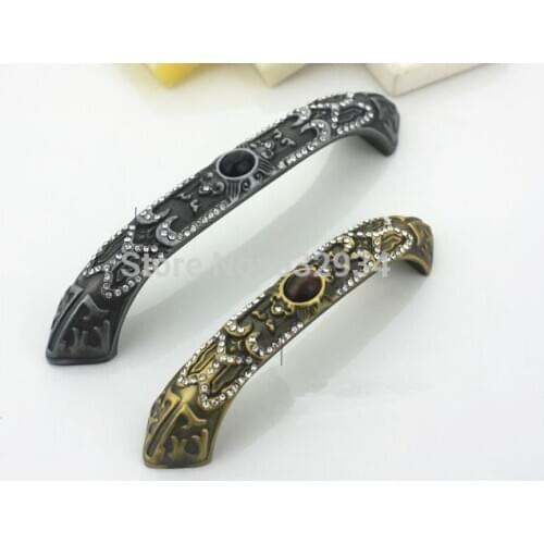 SLIVER AND BRASS COLOR ZINC-ALLOY MATERIAL DIAMOND CRYSTAL CABINET HANDLE