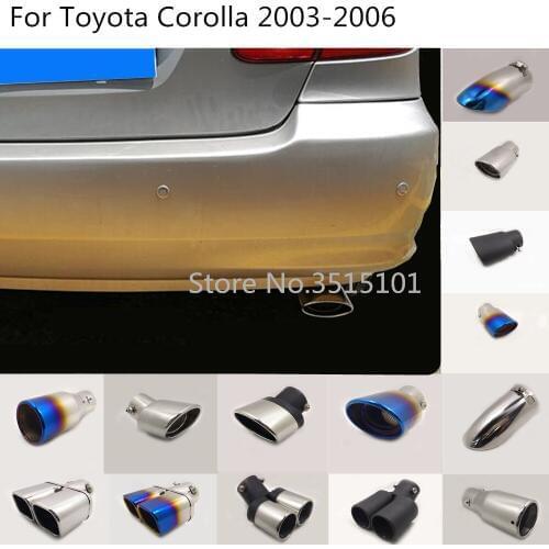 Car body styling Stainless steel cover muffler pipe outlet dedicate exhaust tip tail 1pcs For Toyota Corolla 2003 2004 2005 2006