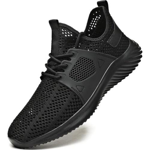 New Light Man Shoes Mesh Comfortable Breathable Mens Black Sneaker Casual Antiskid Wear-resistant Jogging Men Shoes