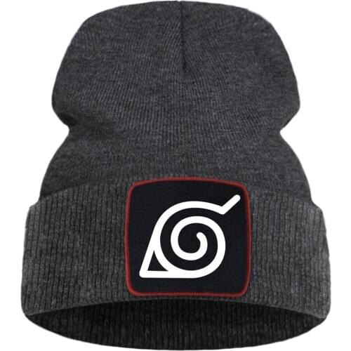 Japan Anime Naruto Printed Fashion Hats For Women Autumn Soft Warm Mens Knit Hat Outdoor Hip Hop Man Winter Caps
