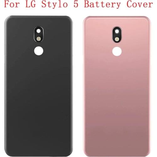 Back Battery Cover Rear Door Panel Housing Case For LG Stylo 5 Q720 Battery Cover with Lens Frame Replacement Part