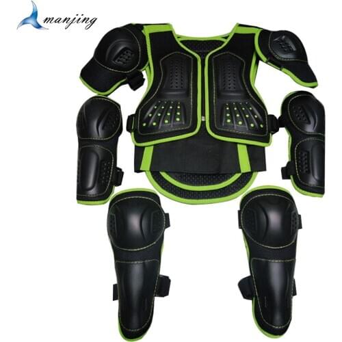 Kids Age 4-15 years Motocross Full Body Protector Vest Armor Motocross Elbow Knee Protective gear Height 0.85-1.66M