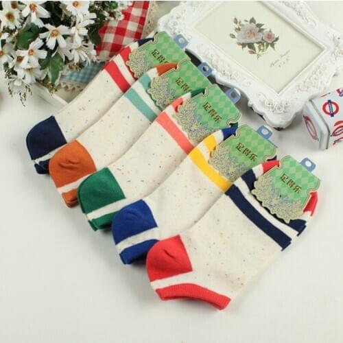 ZDL-135 Womens Short Low Cut Ankle Socks Cotton Casual Wide Stripes 10pairs