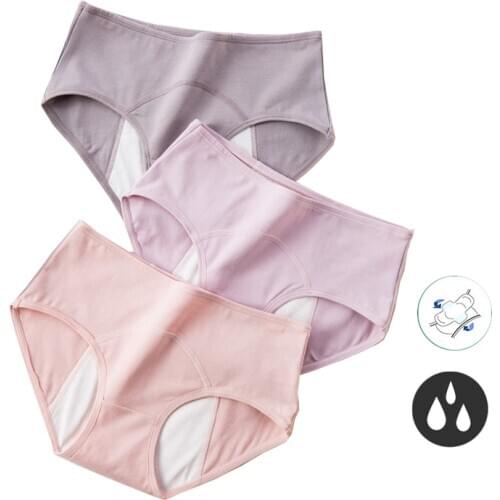 ZJX 3Pcs/set Leak Proof Menstrual Panties Women Widen Physiological Pants Underwear Girls Period Cotton Waterproof Briefs