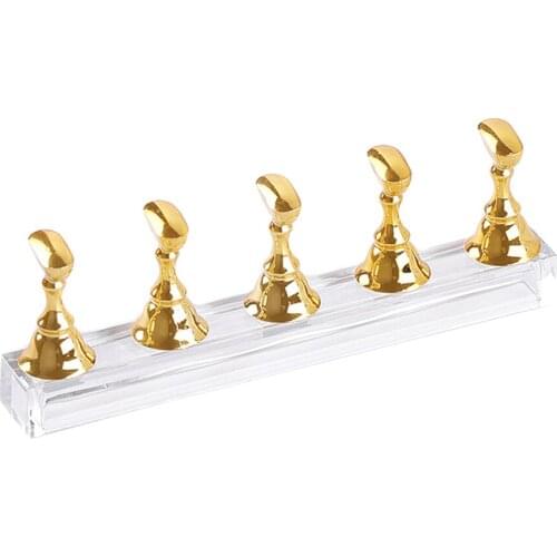 1 Set Magnetic Nail Practice Tips Trainning Display Stand Holder Base Nail Art Manicure Tools SANA889