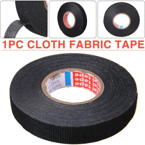 1pc 15MM x 15M Car Tapes Vehicle Wiring Harness Noise Sound Insulation Black Hot Adhesive Cloth Fabric Tape Auto Styling Tape