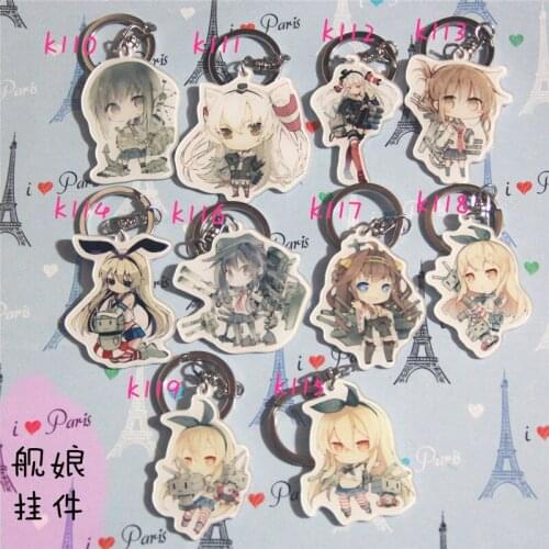 10 pcs/lot Anime Kantai Collection acrylic figure keychain keyring Single double-sided pendant toy gift