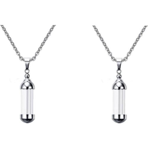 2pcs Small Tiny Vials Jars Wishing Message Bottles Decorative Charms Necklace Pendant for Party Favors