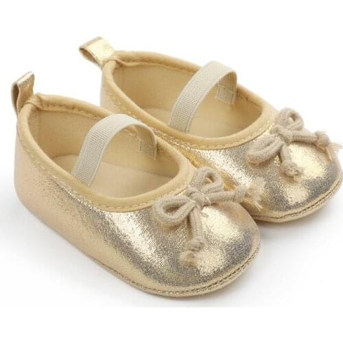 2021 Cute Baby Bowknot Soft Princess Girl Party Shoes Cotton Anti-Sip Sneaker Prewalker Toddler Infant First Walkers