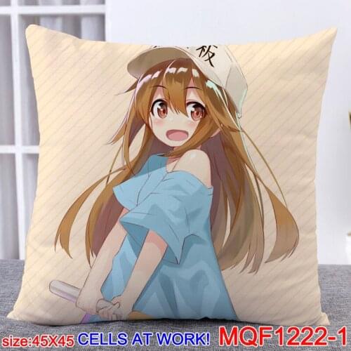 45X45CM Anime Cells At Work Pillow Covers Cells At Work Dakimakura Case 3D Print Double Sided Print Decorative Pillowcase Gifts
