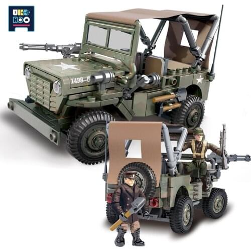 475pcs Military Army Infantry Purpose Truck Building Blocks Off-Road Vehicle Jeep Weapon WW2 City Soldier Figures Bricks Toys