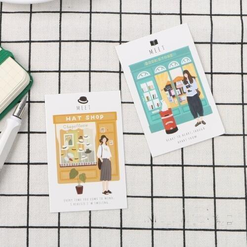 Multi-use 5.2*8cm 54pcs Mini Card nice shop I like theme Scrapbooking party invitation cards valentine Christmas Scrapbooking