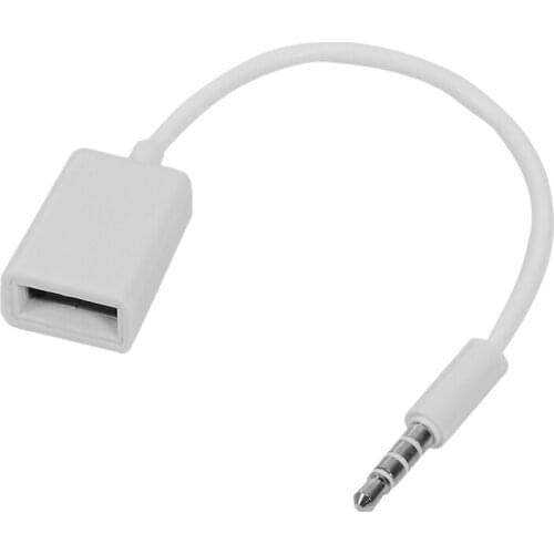 3.5mm Male AUX Audio Plug Jack To USB 2.0 Female Converter Cable Cord Car MP3 FOR Smartphone Cellphone Phones