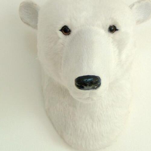 Free shipping artificial polar bear head gift polar bear head wall decoration mini polar bear head craft