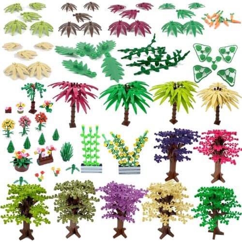 Creator Locking City MOC Plants Trees Winter Jasmine Vine Palm Decoration Handmade Tree Educational Compatible Building Blocks