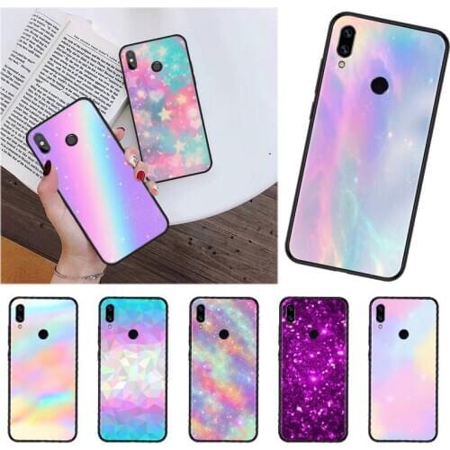 Shiny candy rainbow pattern black Phone Case Hull For xiaomi Redmi 5 5A plus 7A 8 note 2 3 4 5 5A 6 7 GO K20 A2