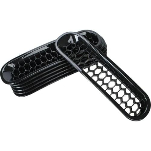 For Jeep Wrangler JK Accessories Black Front Grill Mesh Grille Insert For Jeep Wrangler Rubicon Sahara Jk Parts 2007-2017 7PC