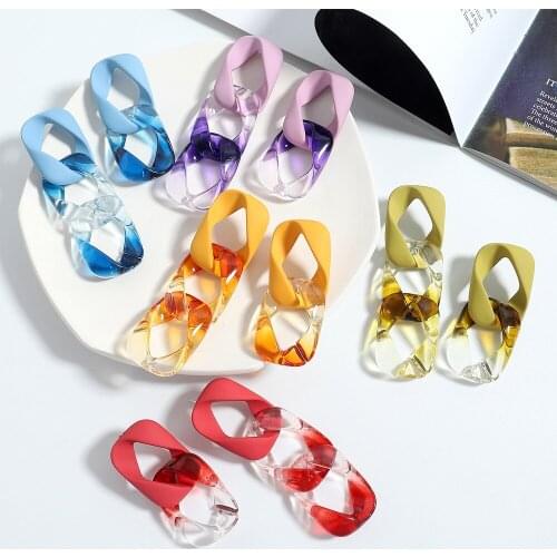 Hot Sale Jewelry Accessories Temperament Cute Asymmetric Geometric 5 Colors Acrylic Womens Earrings for Party Birthday Wedding