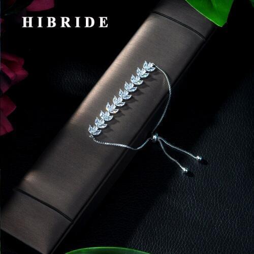 HIBRIDE Fashion Luxury Cubic Zirconia Wedding bracelet New Energy bracelet For Brigal Jewelry Charim Gift free shipping B-55