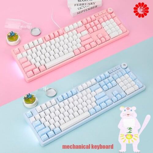 Gaming mechanical keyboard USB TYPE-C wired 104-keys LED backlit macro programming computer notebook keyboard for gamer PC