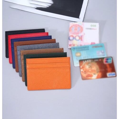 Mini Travel Double Sided Leather Bank Business Id Card Holder Wallet Case For Men Women Ultra-Thin Antimagnetic Card Package