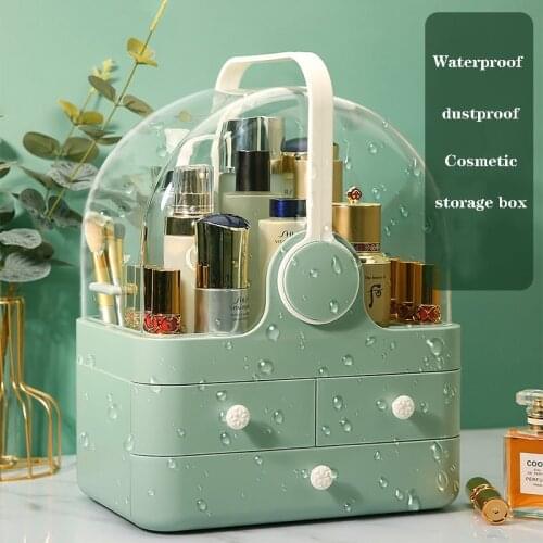 Cosmetic Large Capacity Storage Box Jewelry Makeup Organizer Earrings Lipstick Holder Portable Drawer Waterproof