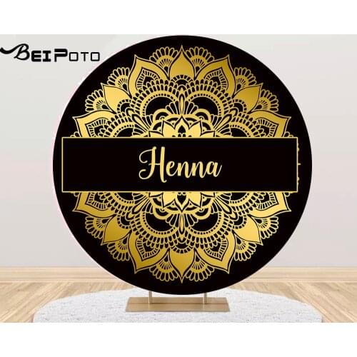 Round circle background mandala flower henna photography backdrop photo studio poster birthday Party decor table Covers YY-616