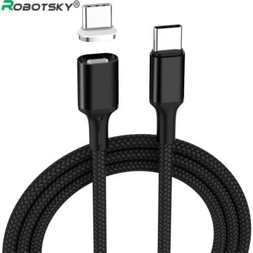 1.8M Fast charging Type C To Type C Magnetic Cable for Huawei p20 5A 100W Quick Charging Fast Charger Type-C Cable for Samsung