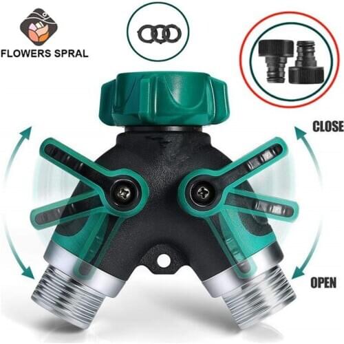 Metal Y-Shaped Garden Irrigation Diverter Double-Way Faucet One Point Two Garden Plastic Water Divider Garden Tool Joint