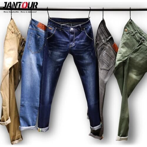 7 Color Men Stretch Skinny Jeans mens Fashion Casual Slim Fit Denim Trousers Male Gray Black Khaki White Pants mens Brand 28-38