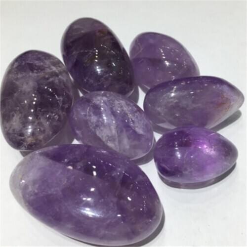 Natural polished amethyst palm crystals healing stones for home decoration