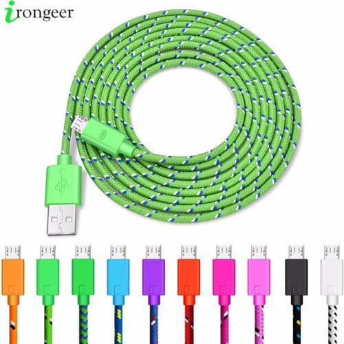 Nylon Braided Micro USB Cable Data Sync USB Charger Cable For Samsung Huawei Xiaomi Android Phone 1M/2M/3M Fast Charging Cables