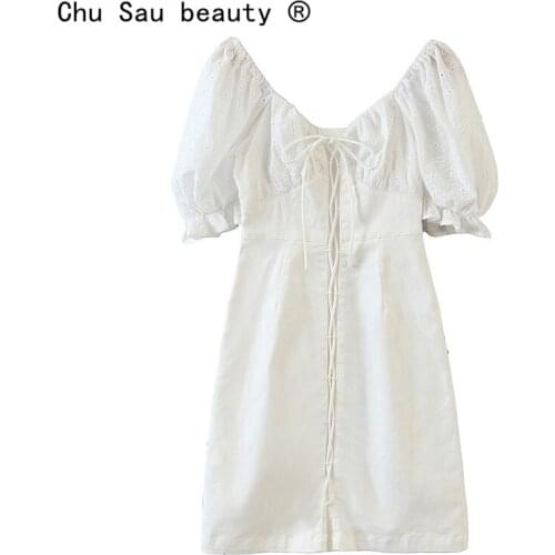 New 2020 Casual Chic Lace Patchwork Summer Solid Women Mini Dress Party Style Fashion Sexy Off Shoulder Dress Female Vestidos