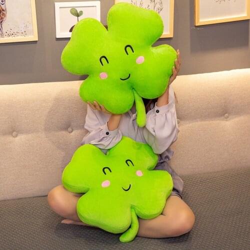 New Plants Flower Pillow Plush Toy Four Leaf Clover Plush Pillow Soft Doll Stuffed Flower Cushion Seat Girlfriend Birthday Gift