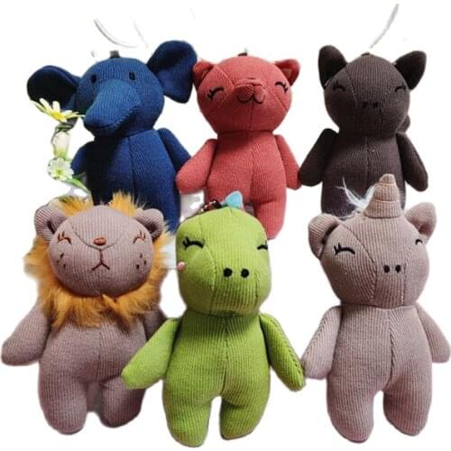 Wholesale 20pcs/lot 12cm cute zoo animals Unicorn Lion Bat ect plush toys Keychain party gifts